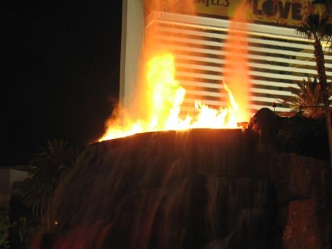 Mirage Volcano at Night