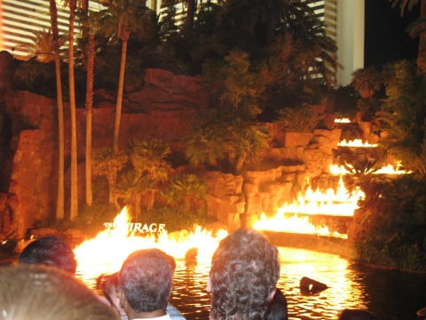 Mirage Volcano at Night