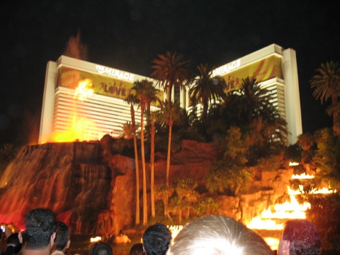 Mirage Volcano at Night