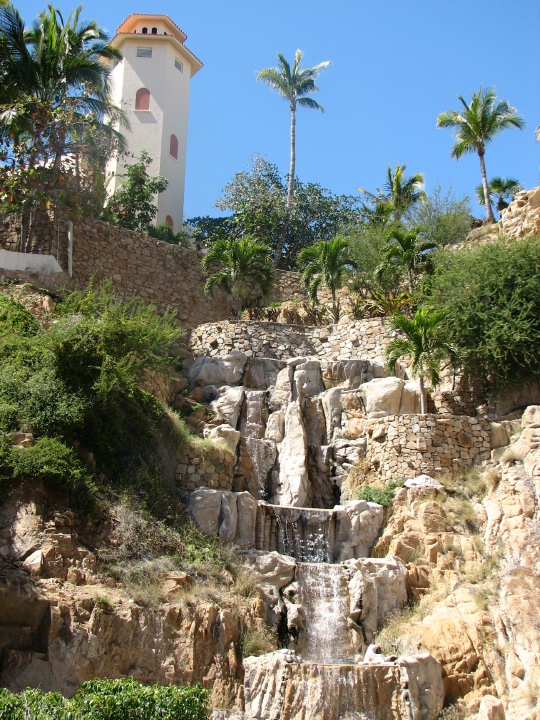 Waterfall outside main entrance