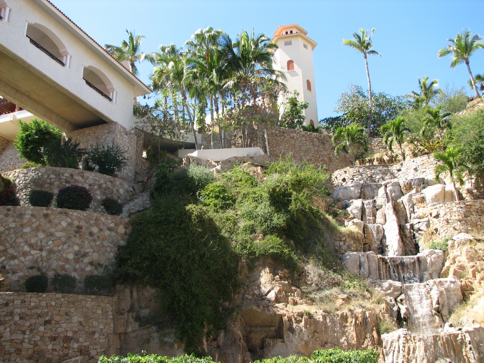 Waterfall outside main entrance