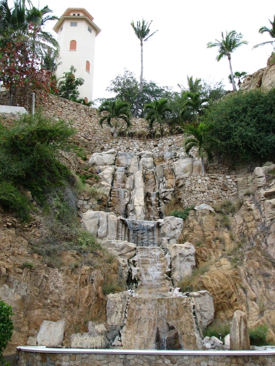 Waterfall outside main entrance