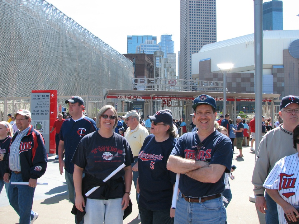 Jan, Judy and Mike wait for the gates to open