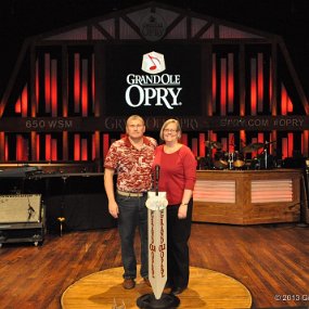 Grand Old Opry On the main stage as part of the back stage tour. The circle that we are standing on is an orginal piece of the first Opry building that is now the Ryman...