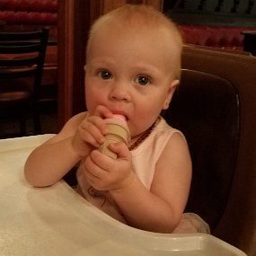 2019-07-19 19.25.44 Lennon loves her ice cream cone