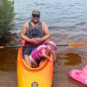 July 4 - Sandy Lake - 3 Kayaking with Daddy - Sandy Lake