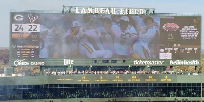 20241020_150033 Packers win 24-22 on a last second field goal by our brand new kicker, #17, Brandon McManus. He did a Lambeau leap to celebrate.