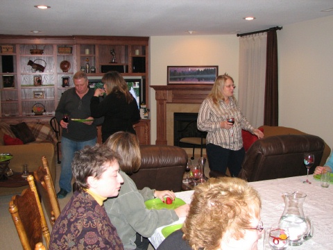 Deb, Annette, Sue, Mike, Gail, Marie having their first tastes