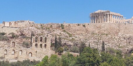 Acropolis from hotel roof top null