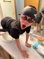 April 1 - level 4 swimming Getting ready for swim class - level 4