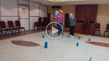 January 21 - Jan Kubb Video - Playing Kubb - Jan attempts to win the game by knocking over the king