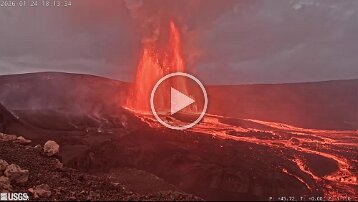 Kīlauea volcano fountaining episode 41 2026-01-24 null